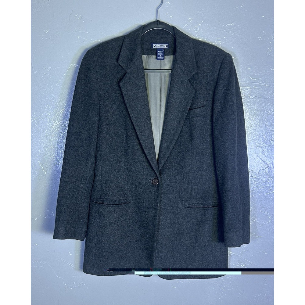 vintage Lands' End women's single-button blazer Wool Cashmere Blend Size 8